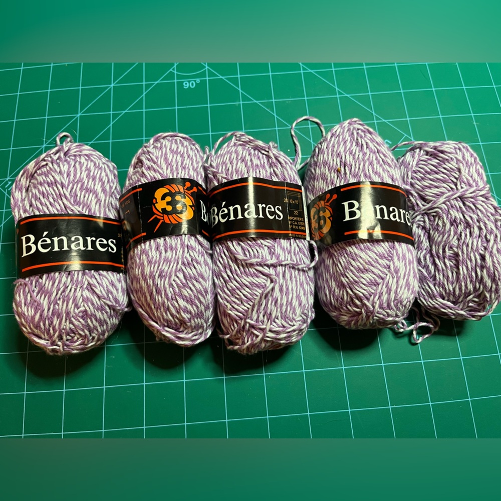 Cotton Purple and White Yarn Set